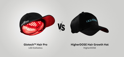 Glotech™ Hair Pro vs. HigherDOSE Red Light Hair Growth Hat