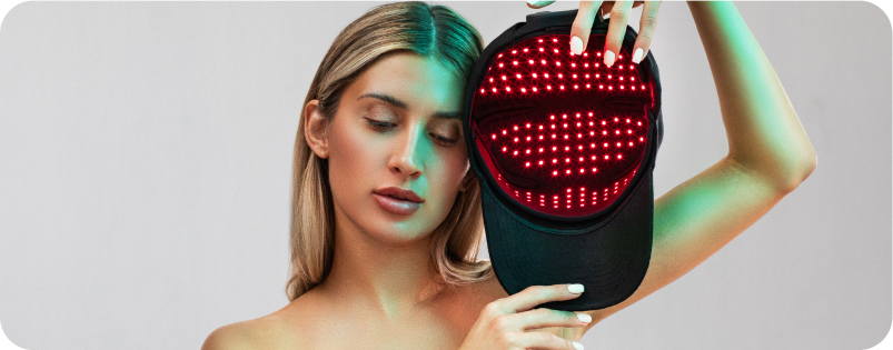 Insert your Glotech™ Hair Pro
 into your favorite cap