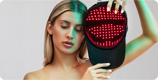 Insert your Glotech™ Hair Pro
 into your favorite cap
